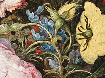 Detail from Osaias Beert the Elder, ‘Flowers in a Porcelain Wan-Li Vase’, about 1615 Private collection © Photo courtesy of the owner