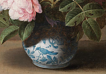 Detail from Osaias Beert the Elder, ‘Flowers in a Porcelain Wan-Li Vase’, about 1615 Private collection © Photo courtesy of the owner