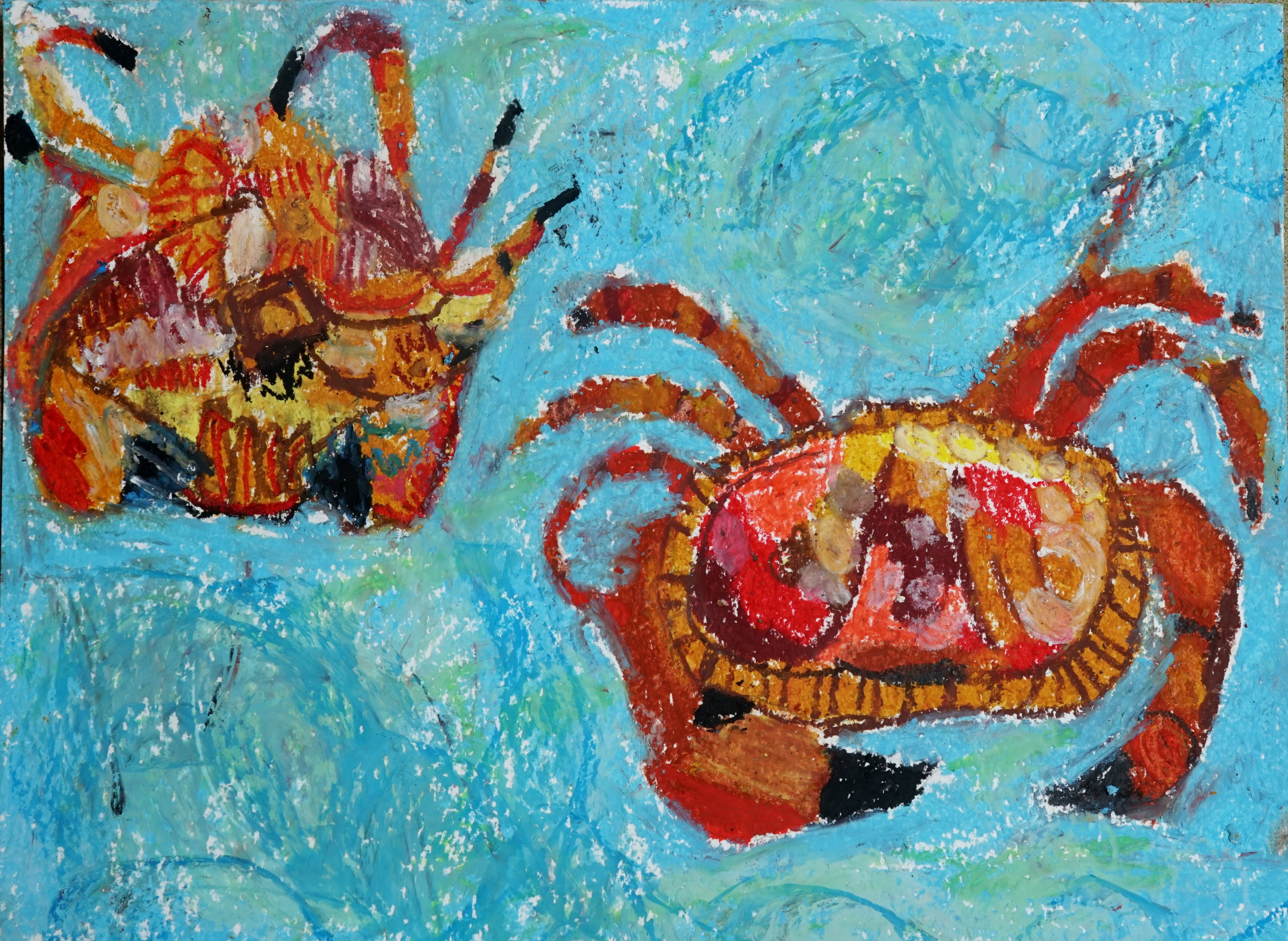 Alyssa, aged 5, inspired by Vincent van Gogh, 'Two Crabs'