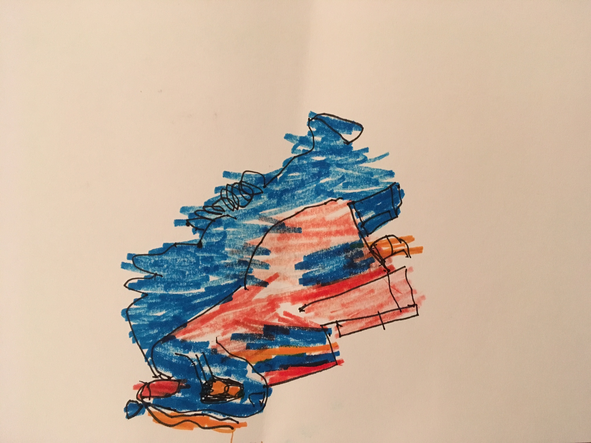 Arlo, aged 4, inspired by George Stubbs, 'Whistlejacket'