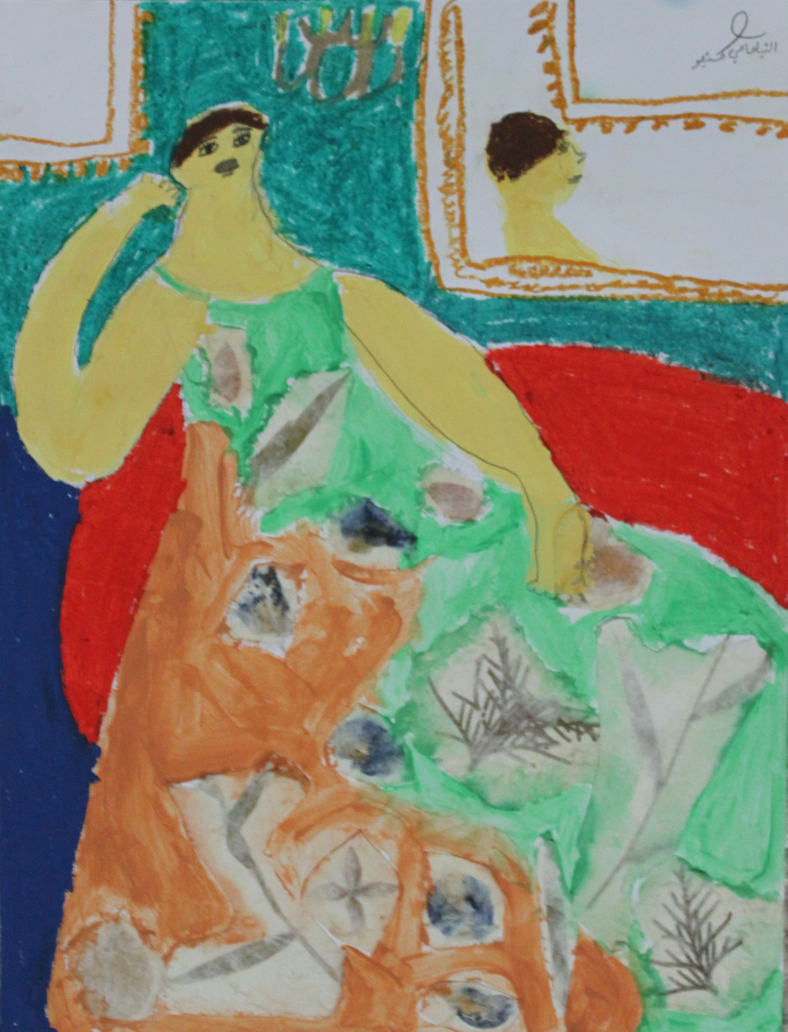 Elina, aged 10, inspired by Jean-Auguste-Dominique Ingres, 'Madame Moitessier'