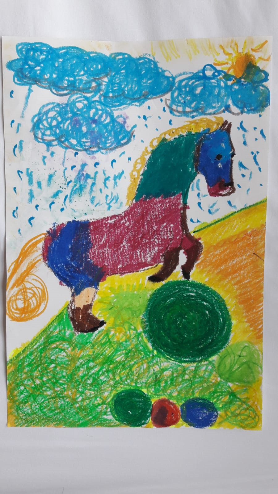 Lucas, aged 3, inspired by George Stubbs, 'Whistlejacket'