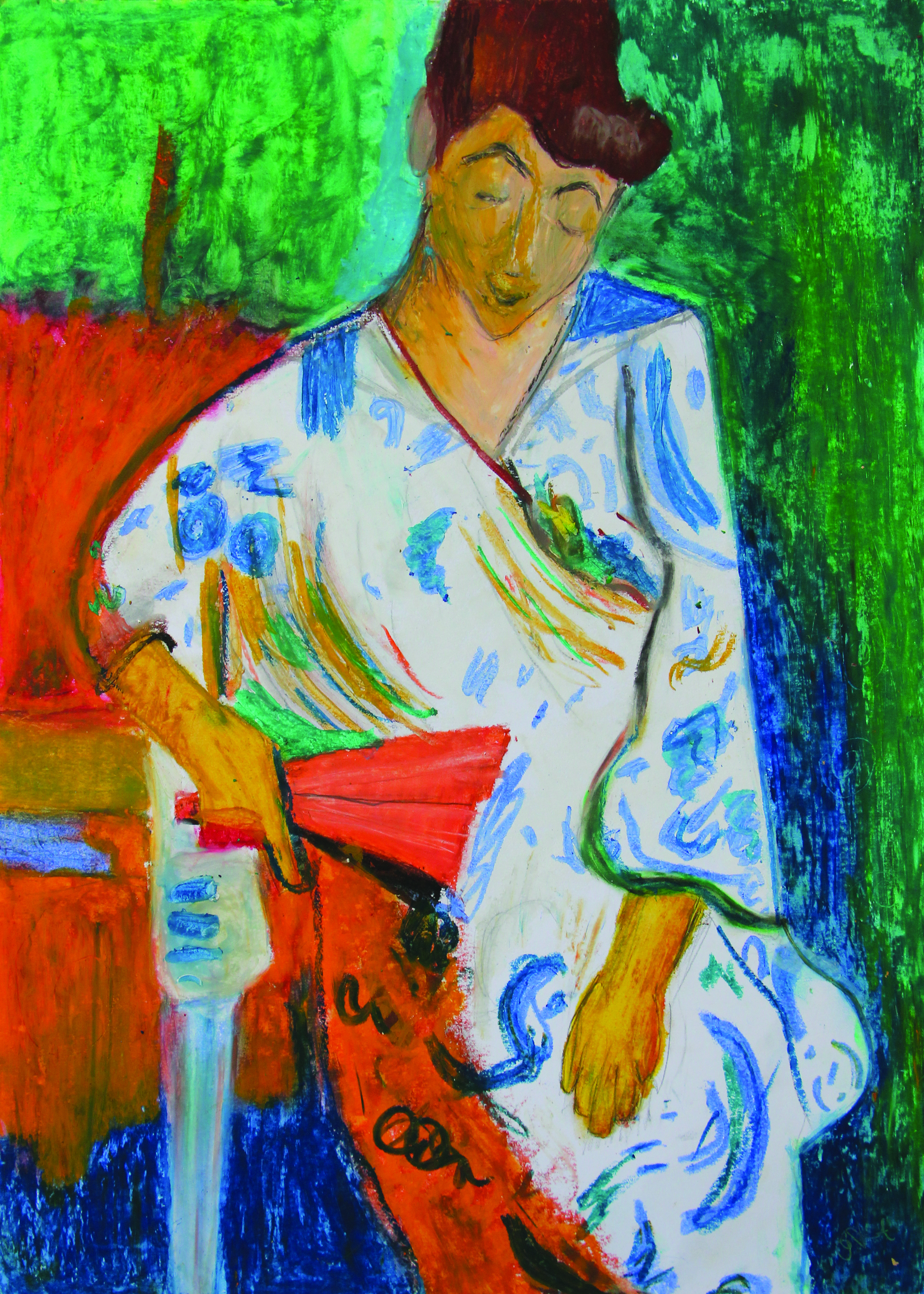 Noa, aged 13, inspired by André Derain, 'Madame Matisse au Kimono'