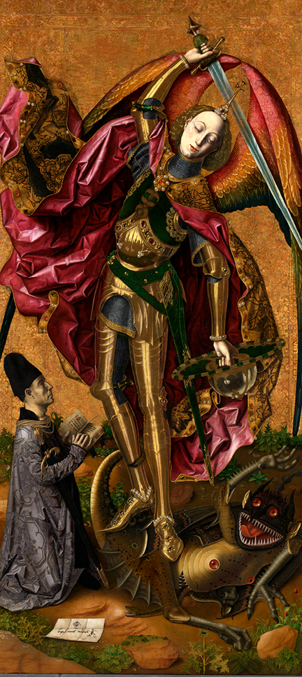 Bartolomé Bermejo, 'Saint Michael Triumphs over the Devil' 1468