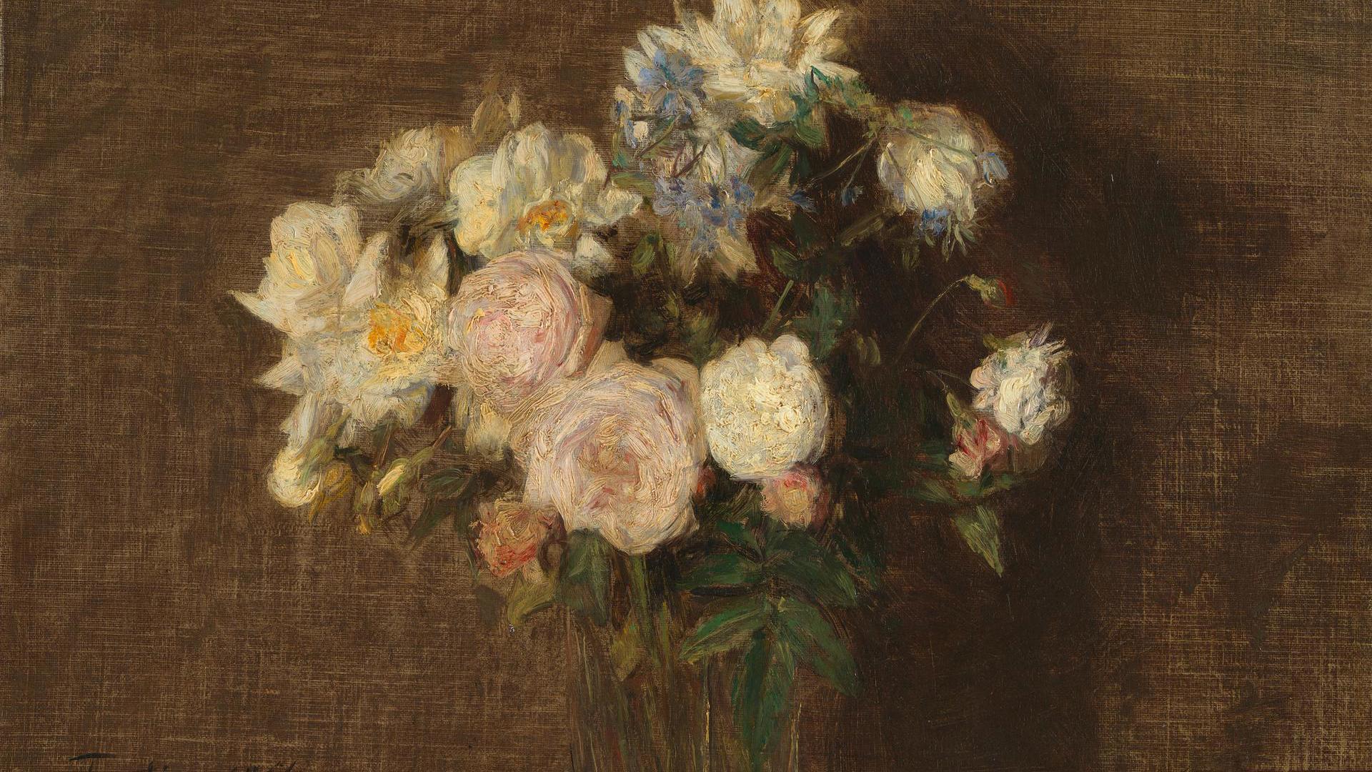 Roses by Ignace-Henri-Théodore Fantin-Latour