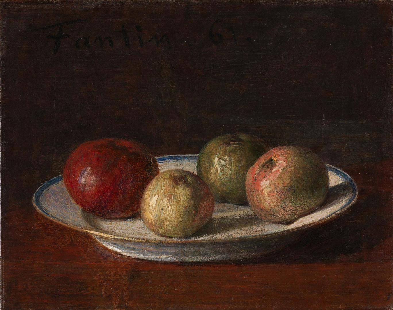 A Plate of Apples by Ignace-Henri-Théodore Fantin-Latour