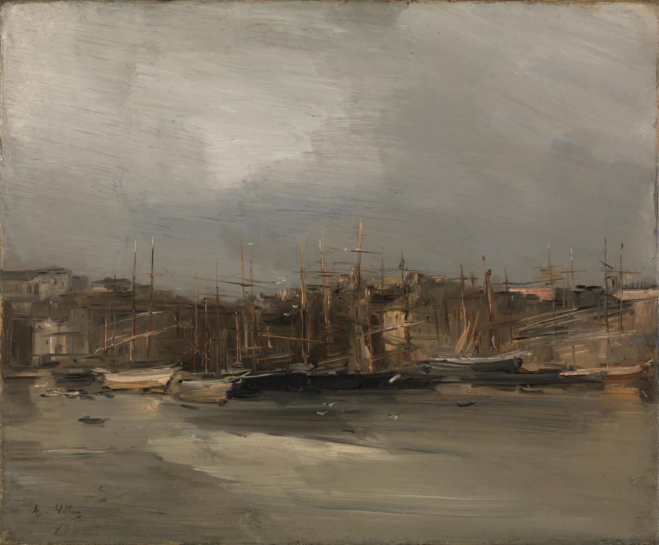 View of the Harbour at Marseilles by Antoine Vollon