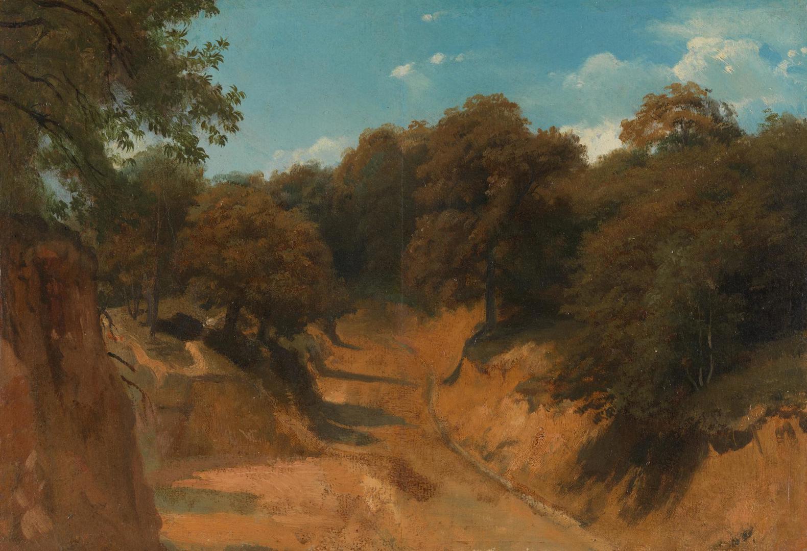 A Road in the Roman Campagna by Eugène-Ferdinand Buttura