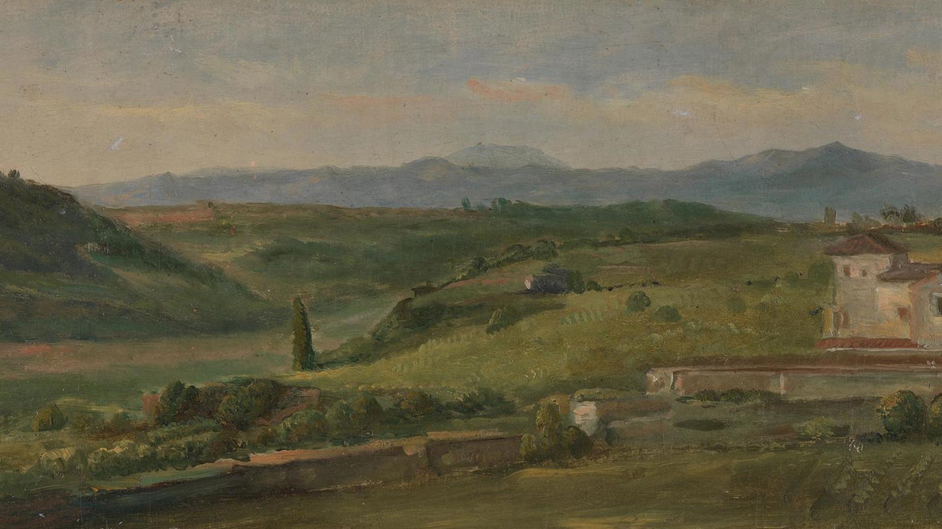 Panoramic Landscape with a Farmhouse by George Frederic Watts