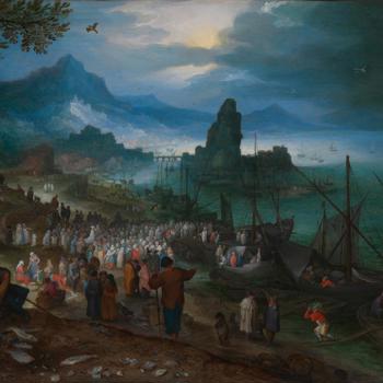 Harbour Scene with Christ preaching