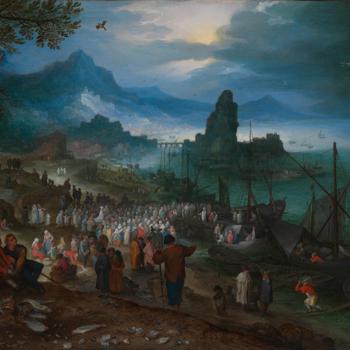 Harbour Scene with Christ preaching
