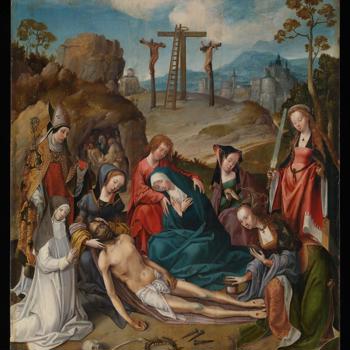 The Lamentation with Donors and Saints