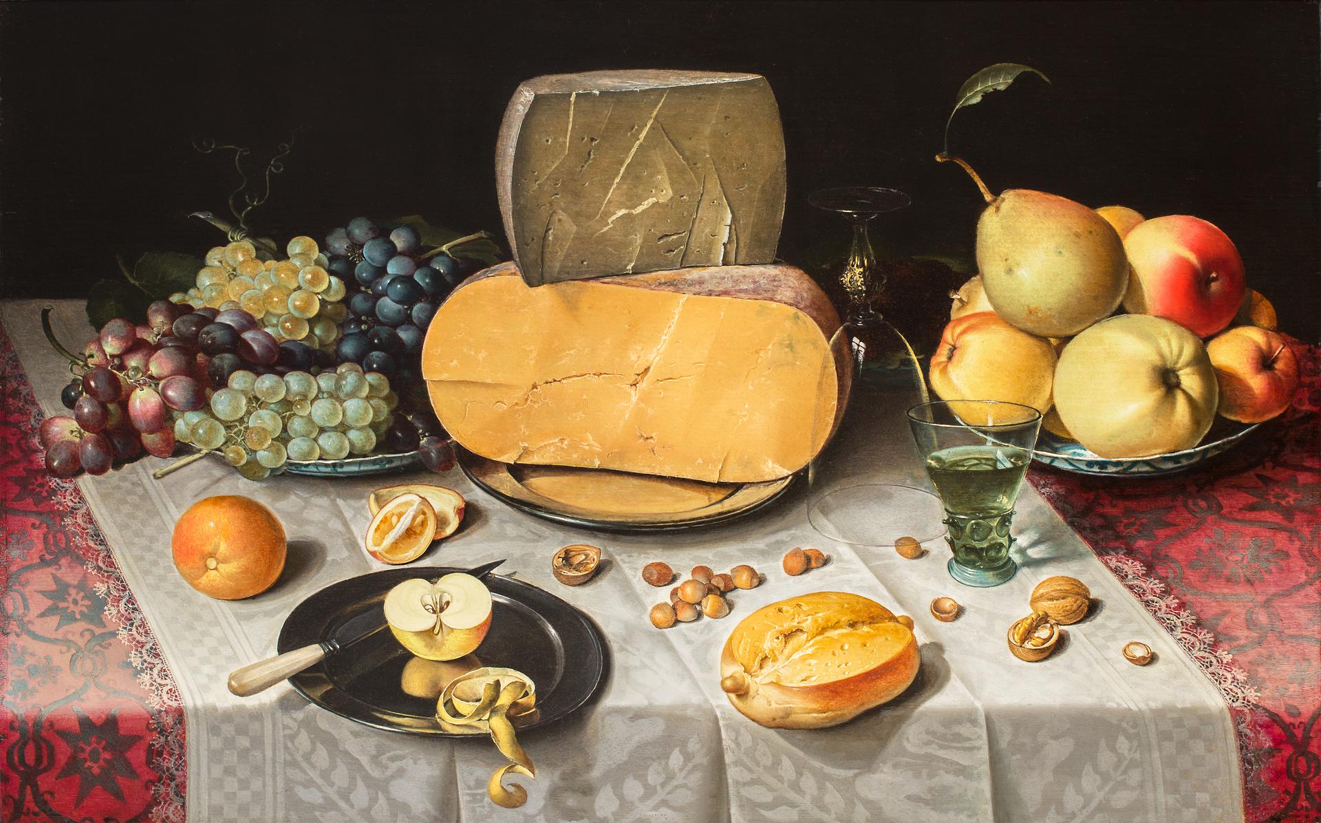 Still Life with Cheese, Fruit, Bread and Nuts