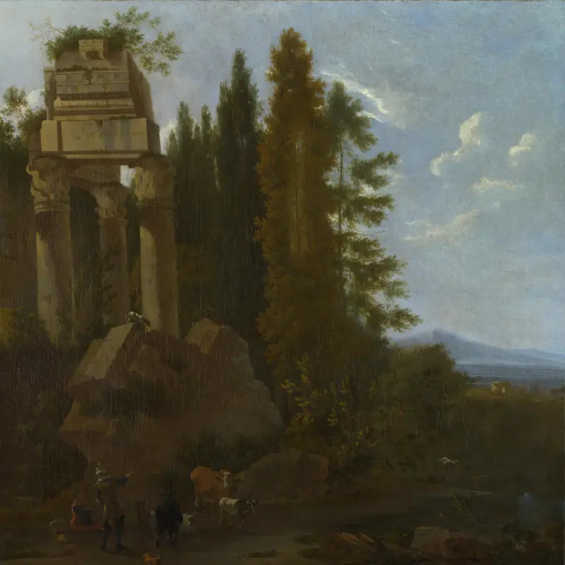 A Landscape with Classical Ruins