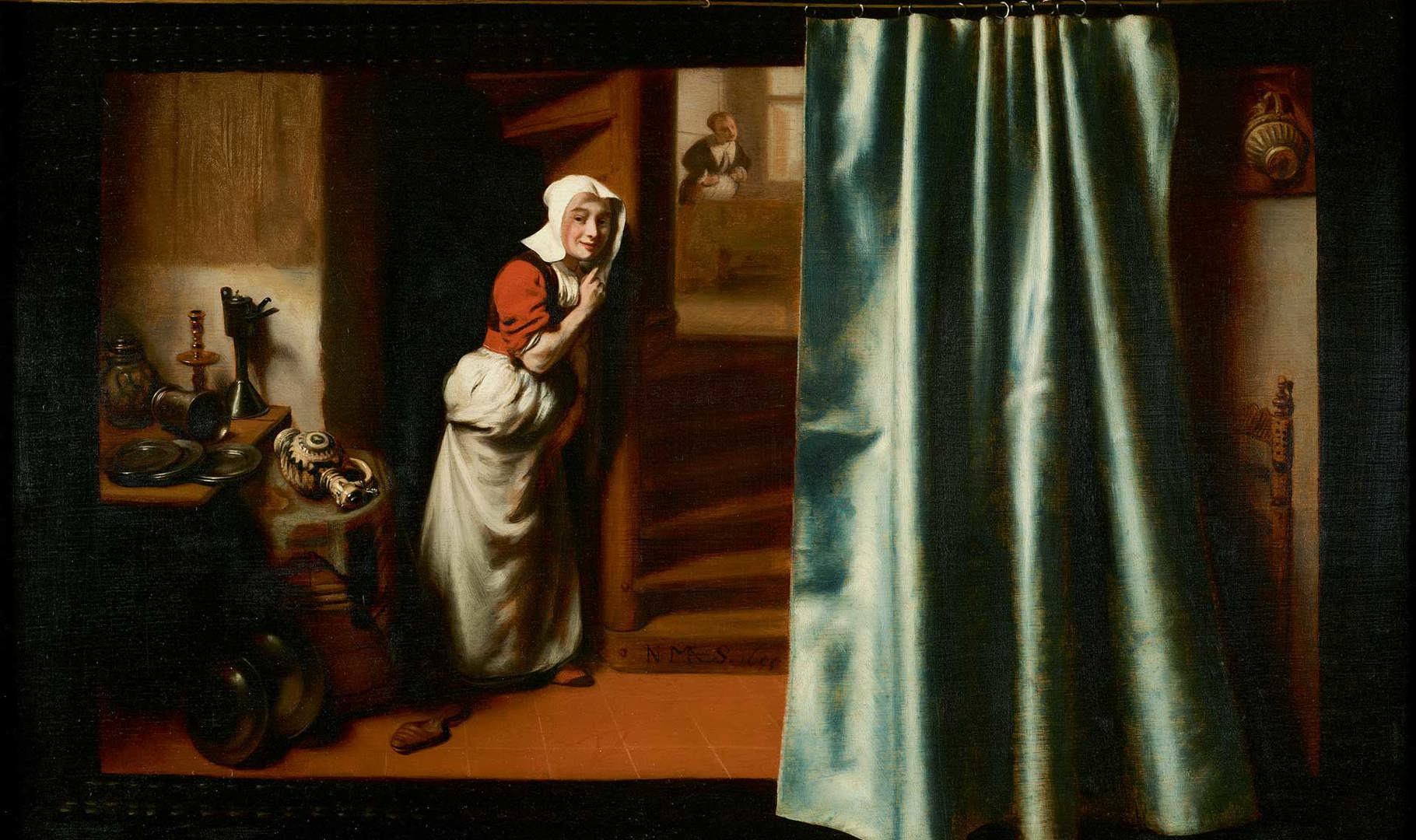 Image result for Nicolaes Maes, 'the eavesdropper