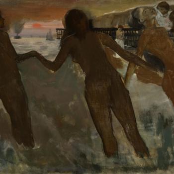 Peasant Girls bathing in the Sea at Dusk