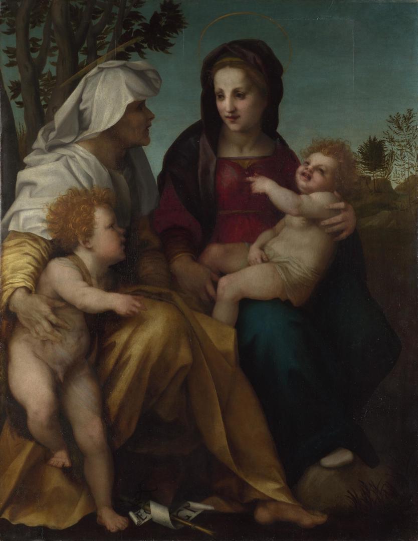 The Madonna and Child, Saint Elizabeth and the Baptist by Andrea del Sarto