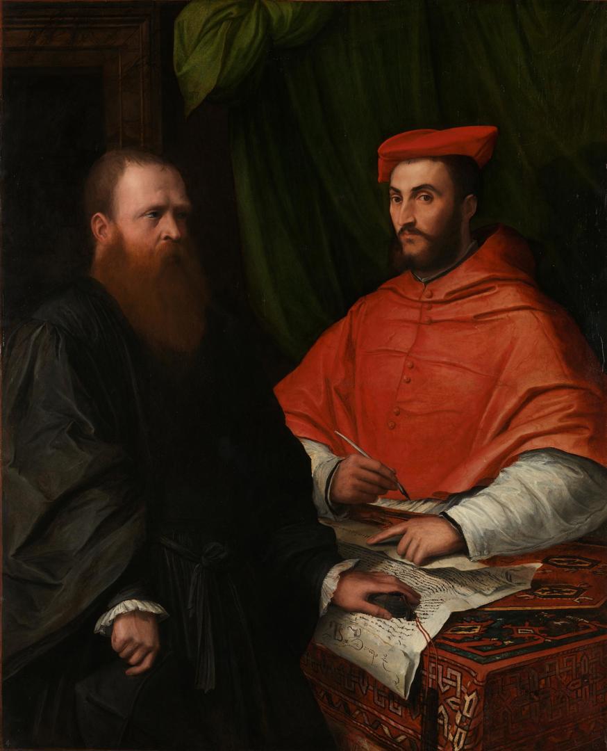 Marco Bracci with Cardinal Ippolito de' Medici by Possibly by Girolamo da Carpi