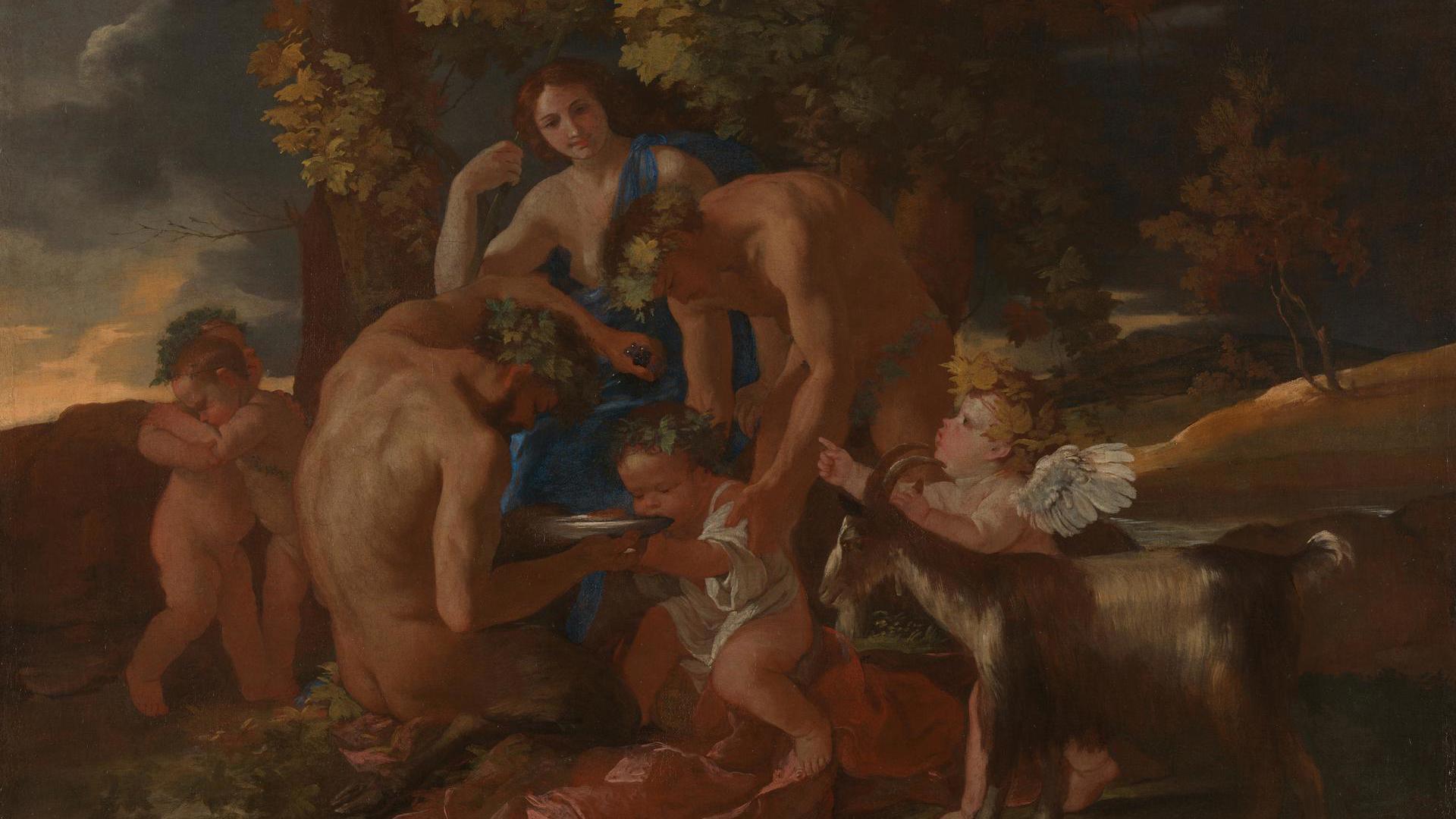 The Nurture of Bacchus by Nicolas Poussin