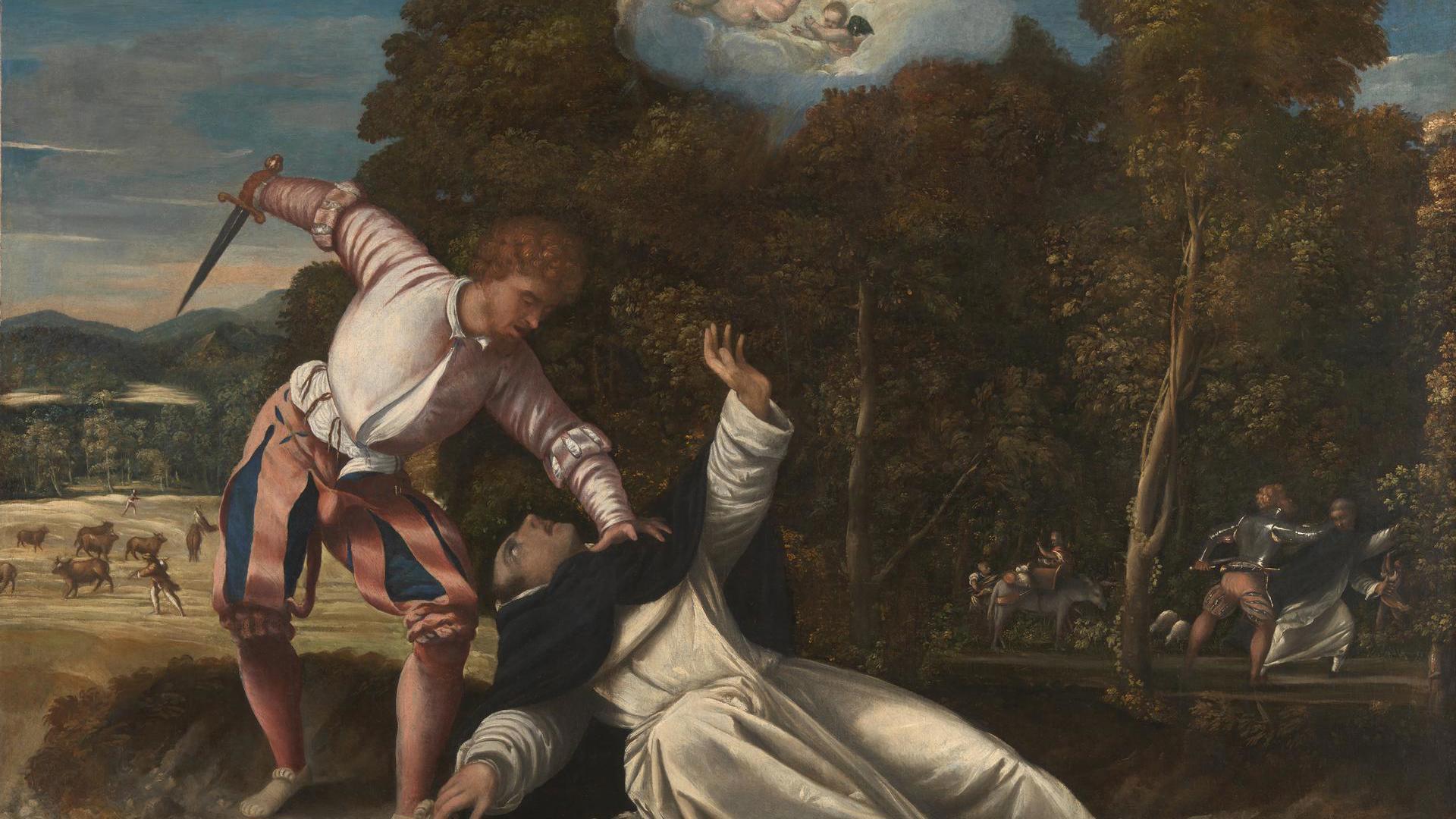The Death of Saint Peter Martyr by Probably by Bernardino da Asola