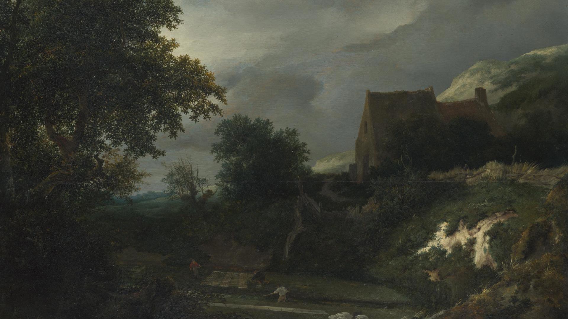 A Bleaching Ground in a Hollow by a Cottage by Jacob van Ruisdael