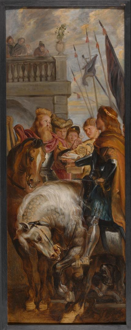 Kings Clothar and Dagobert dispute with a Herald by Peter Paul Rubens