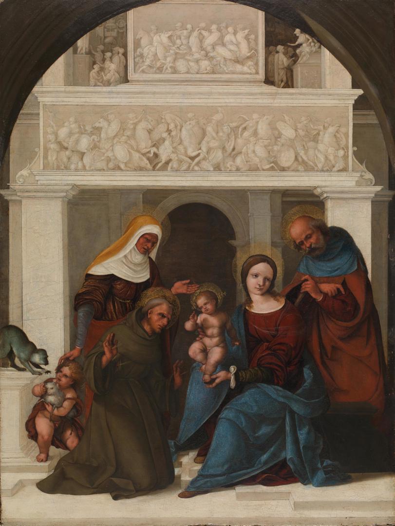 The Holy Family with Saints by Ludovico Mazzolino