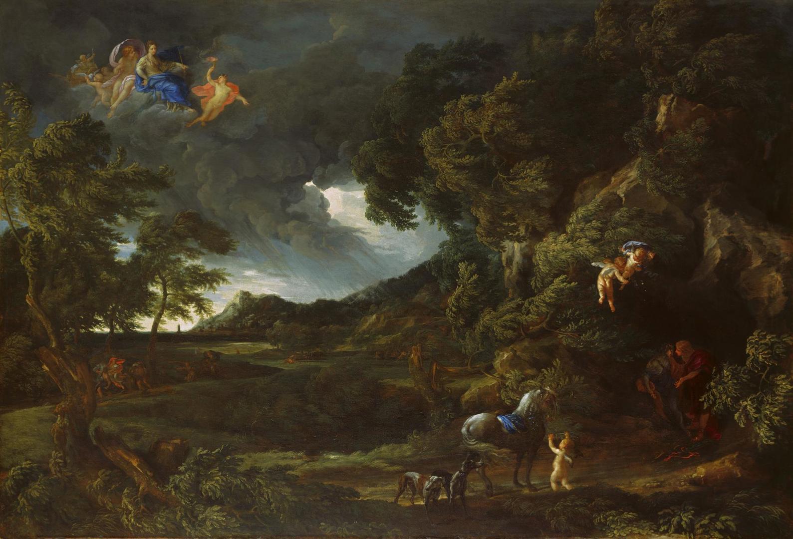 Landscape with the Union of Dido and Aeneas by Gaspard Dughet and Carlo Maratta