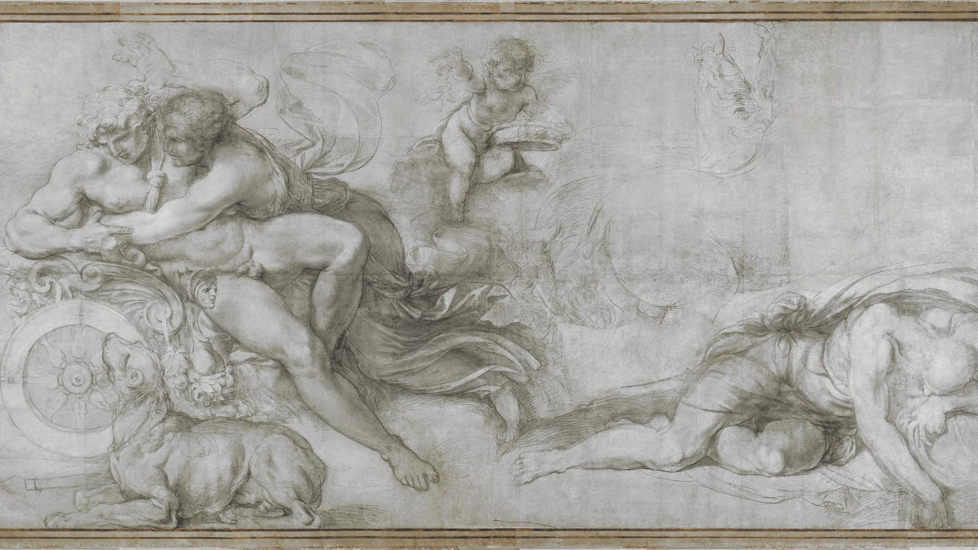 Cephalus carried off by Aurora in her Chariot by Agostino Carracci
