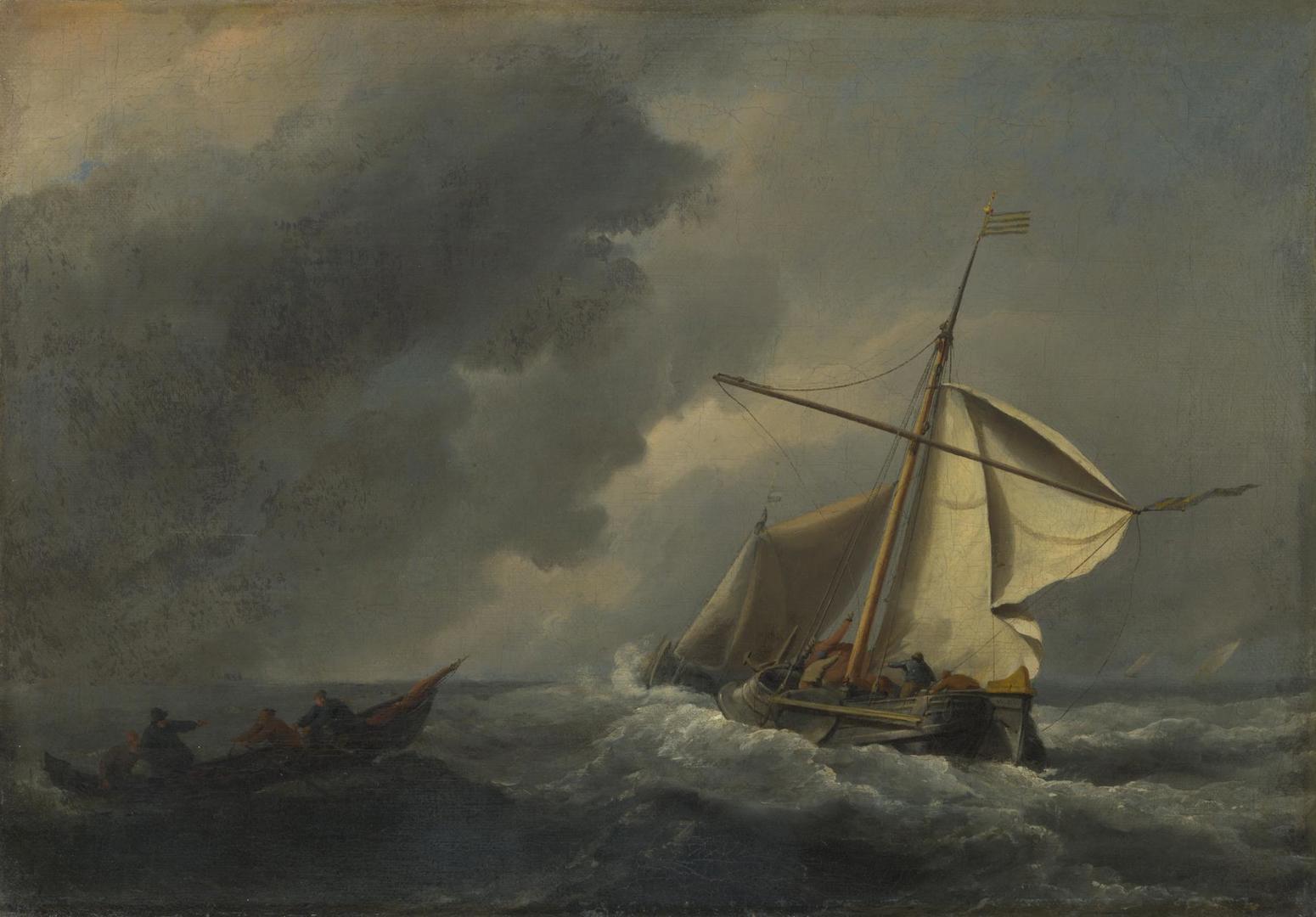 A Dutch Vessel in a Strong Breeze by Willem van de Velde