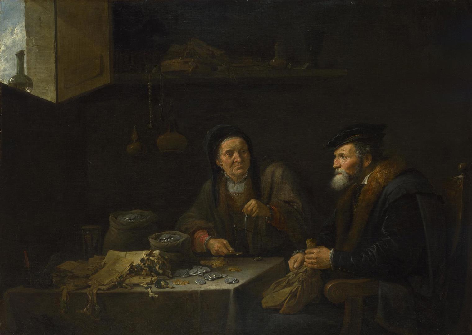 The Covetous Man by David Teniers the Younger