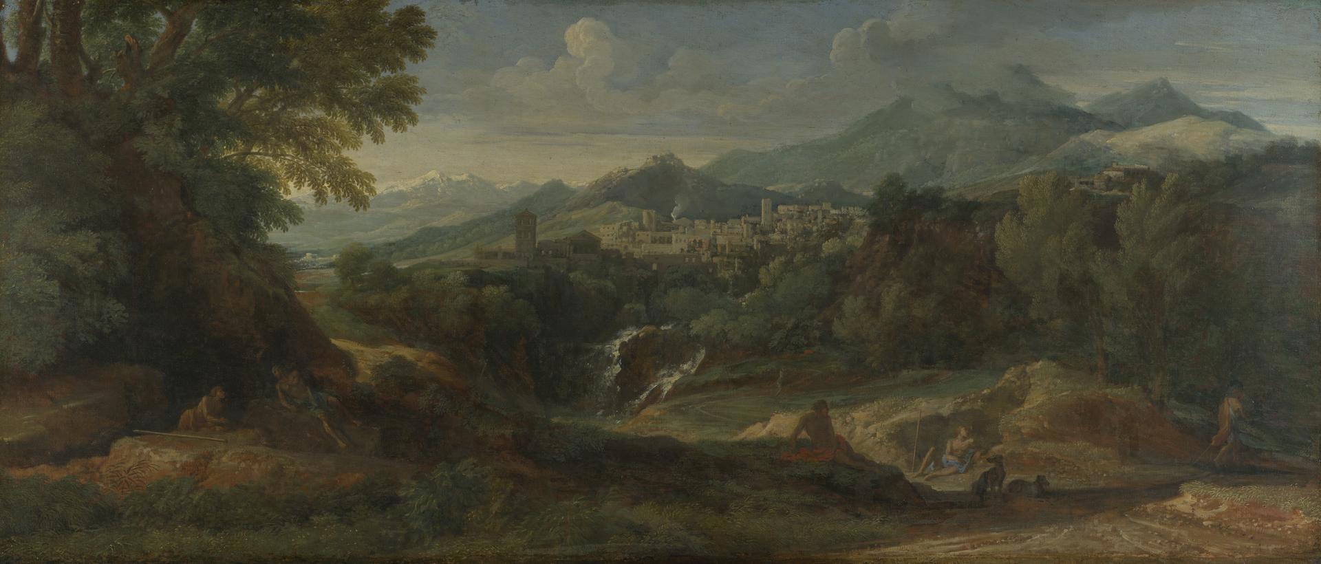 View of the Roman Countryside, possibly Tivoli by Gaspard Dughet