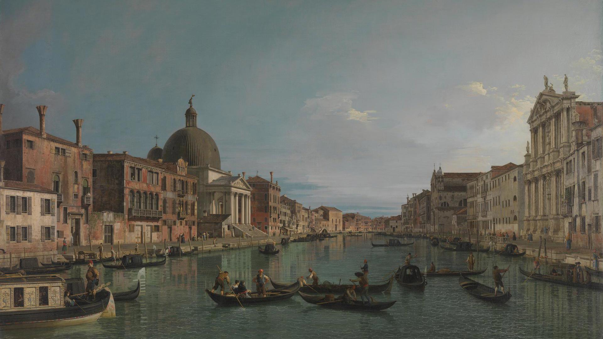 Venice: The Grand Canal with S. Simeone Piccolo by Canaletto
