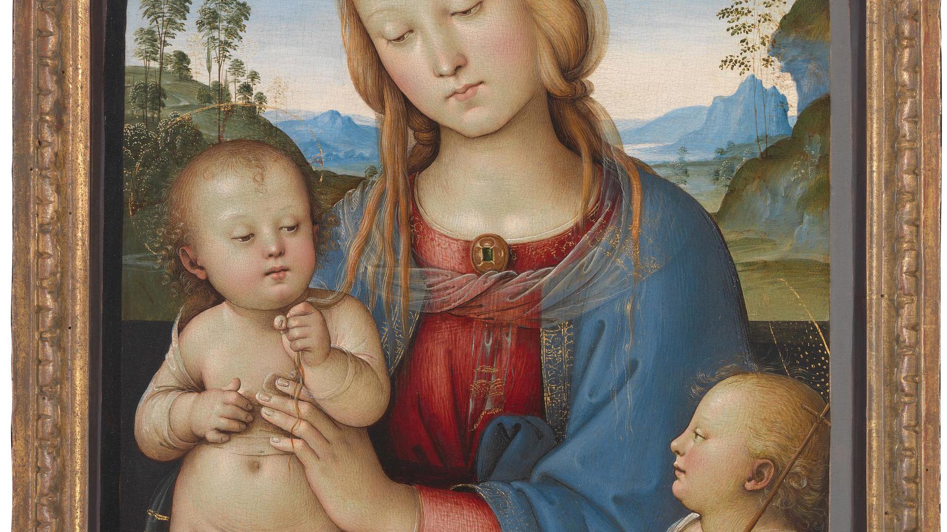 The Virgin and Child with Saint John by Associate of Pietro Perugino