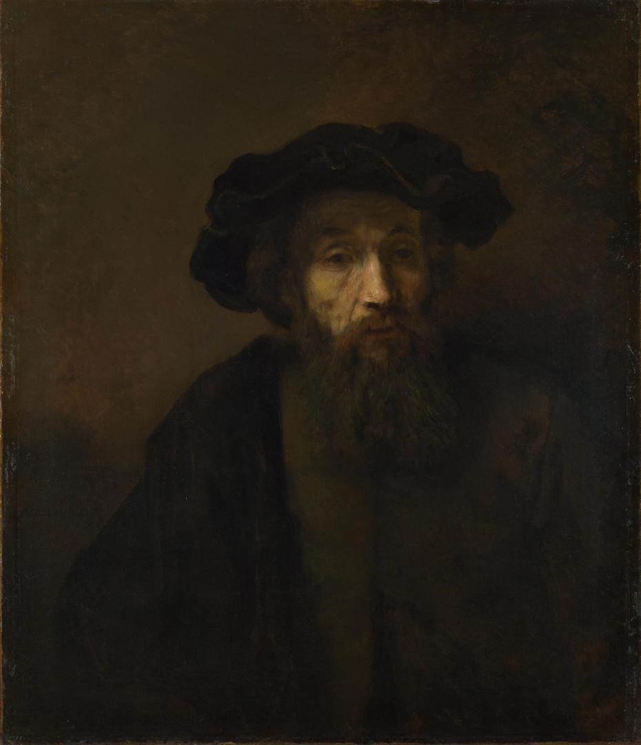 A Bearded Man in a Cap by Rembrandt
