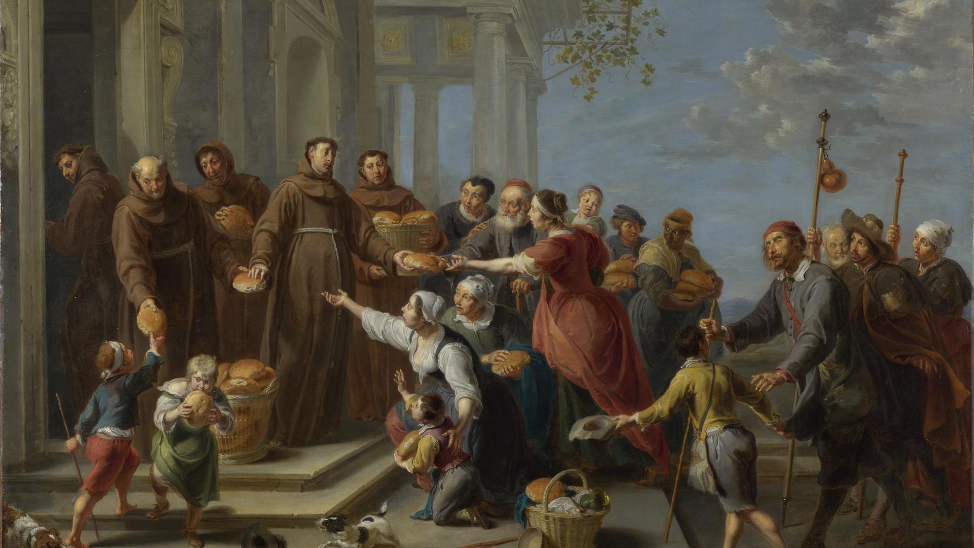 Saint Anthony of Padua (?) distributing Bread by Willem van Herp the Elder