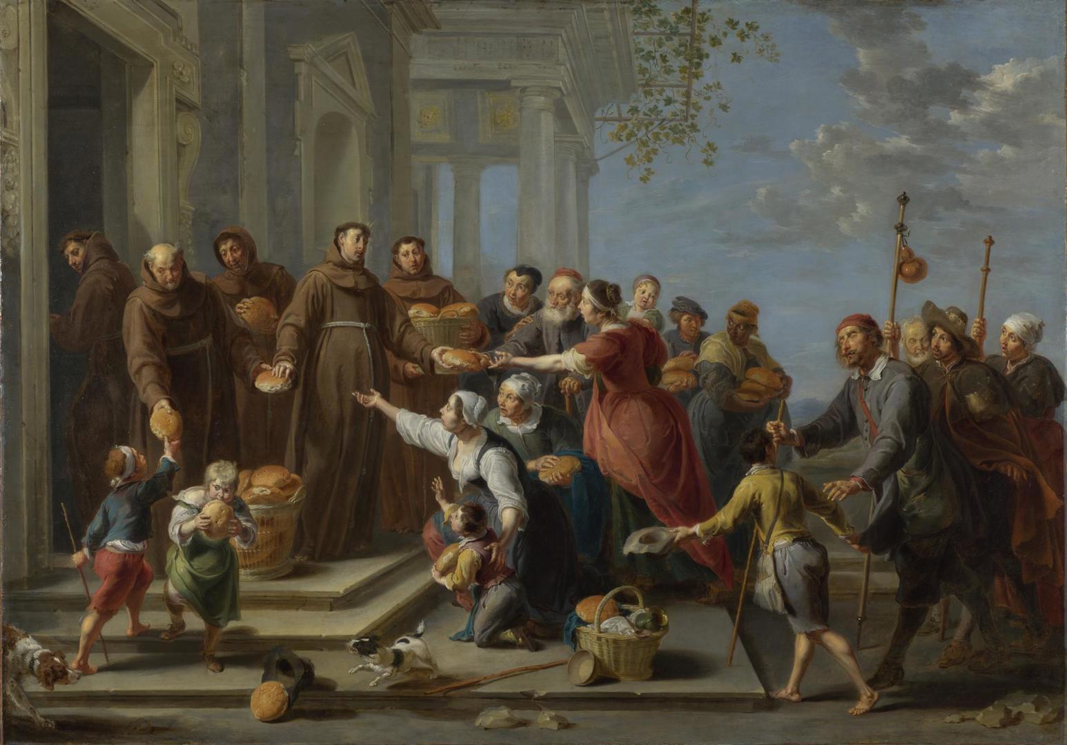 Saint Anthony of Padua (?) distributing Bread by Willem van Herp the Elder