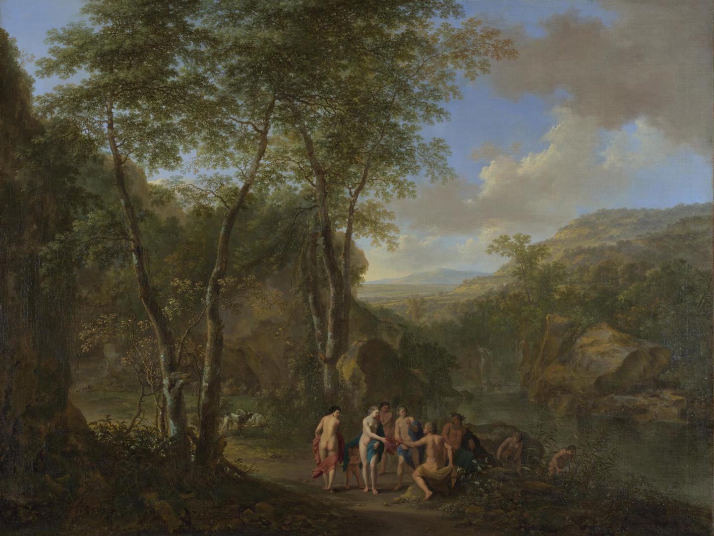 A Landscape with the Judgement of Paris by Jan Both and Cornelis van Poelenburgh
