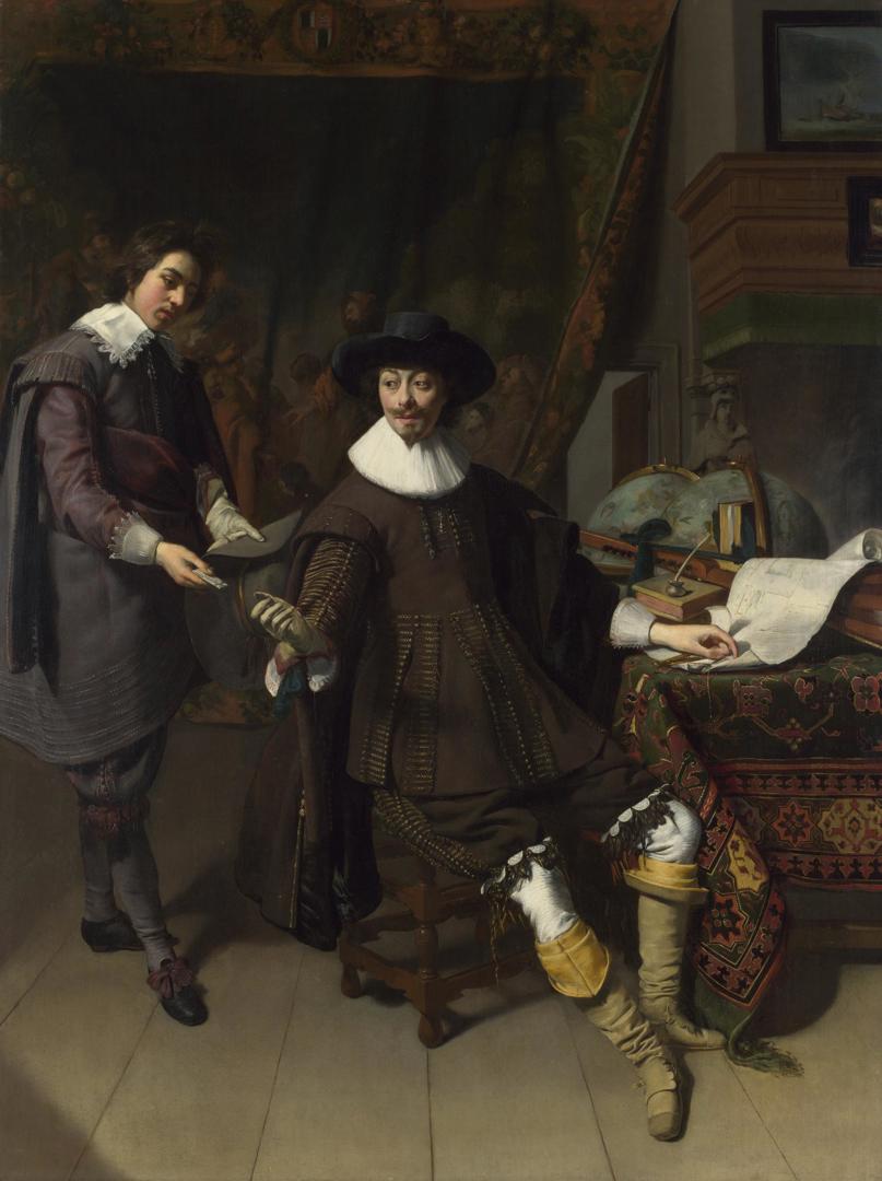 Portrait of Constantijn Huygens and his (?) Clerk by Thomas de Keyser