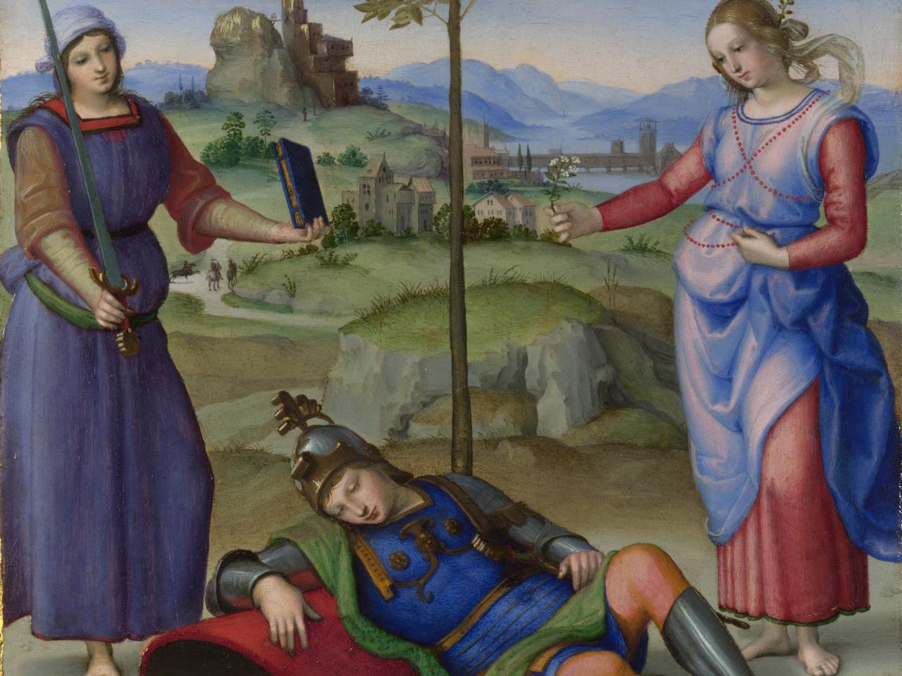 Raphael An Allegory Vision Of A Knight Ng213 National Gallery London