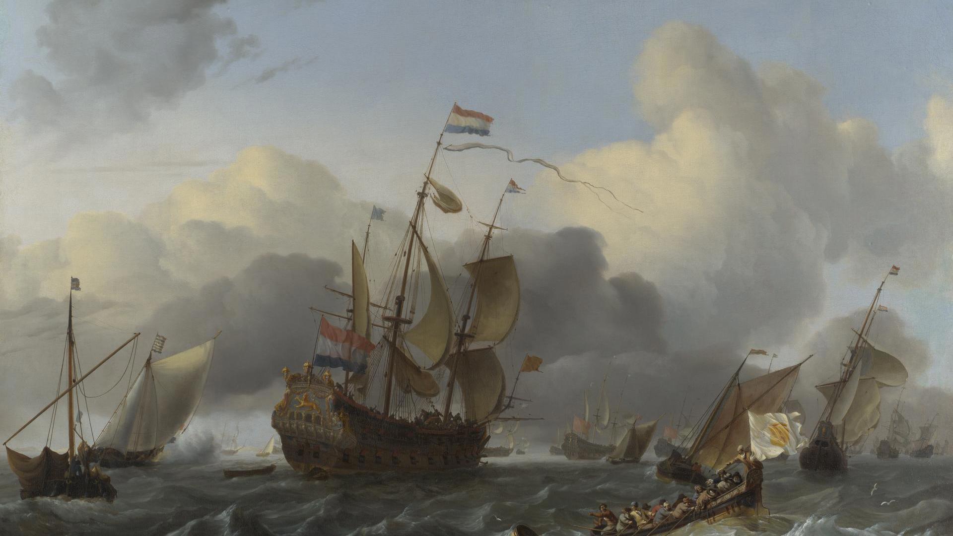 The Eendracht and a Fleet of Dutch Men-of-war by Ludolf Bakhuizen