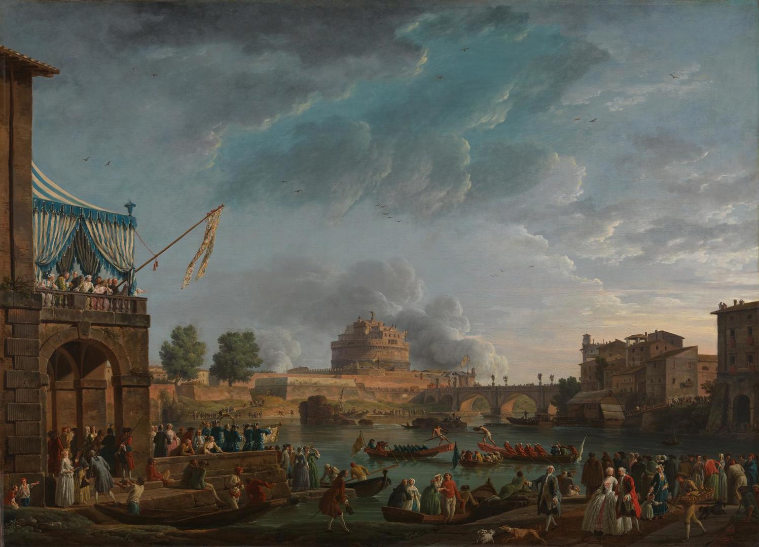 A Sporting Contest on the Tiber by Claude-Joseph Vernet