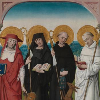 Saints Jerome, Bernard (?), Giles and Benedict (?)