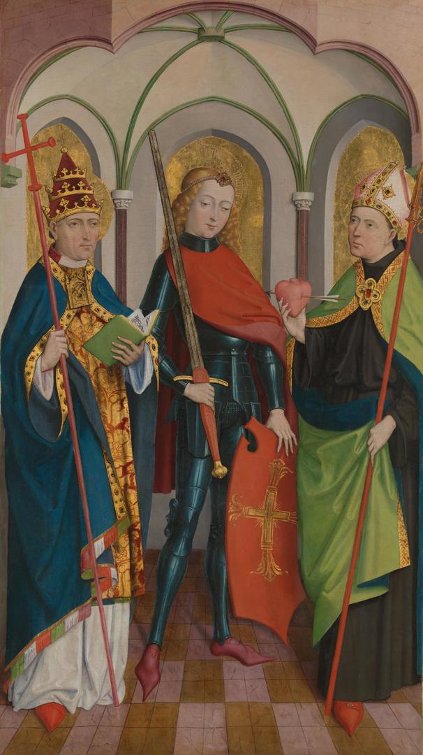 Saints Gregory, Maurice and Augustine by Circle of Master of Liesborn