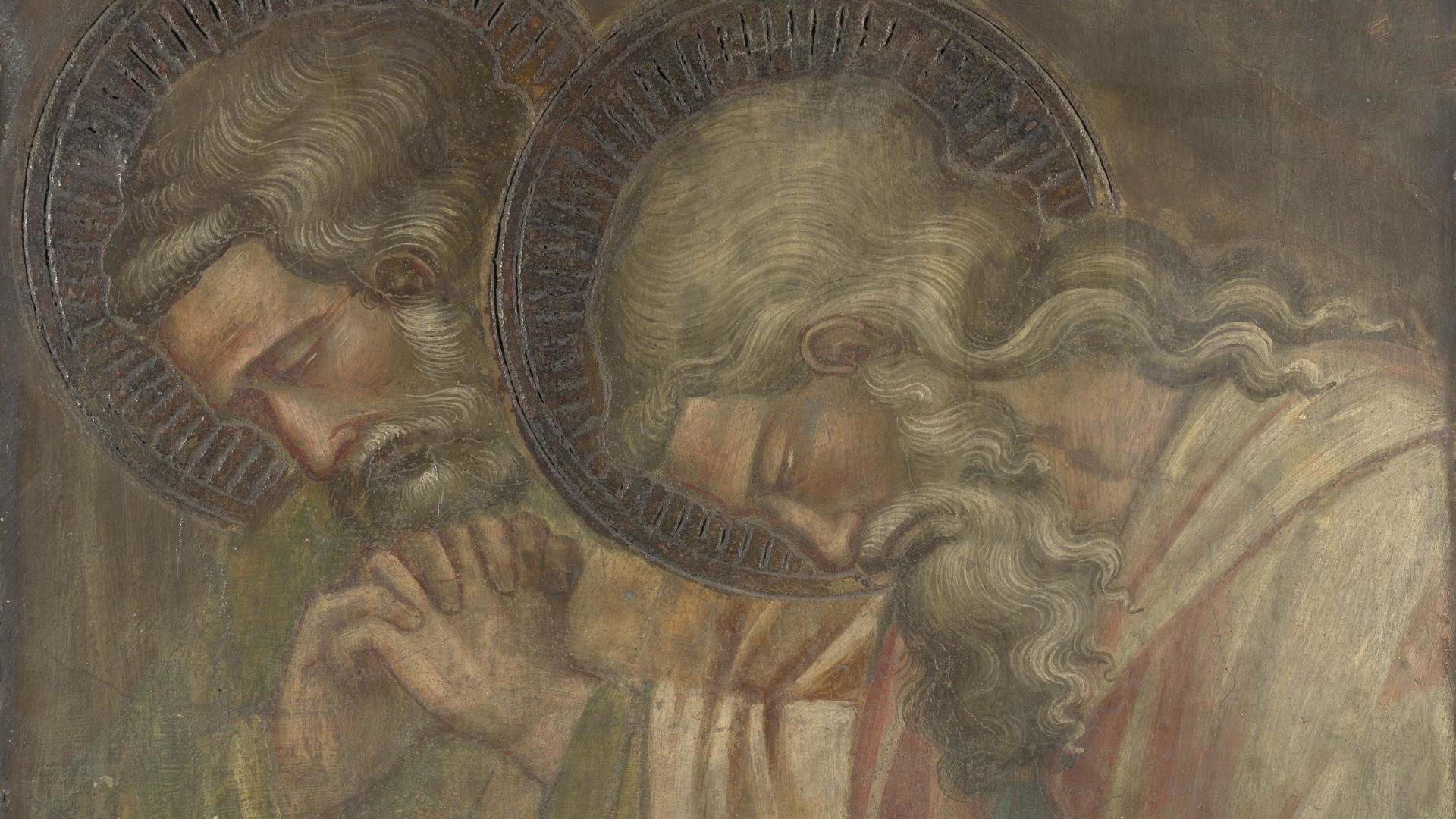 Two Haloed Mourners by Spinello Aretino