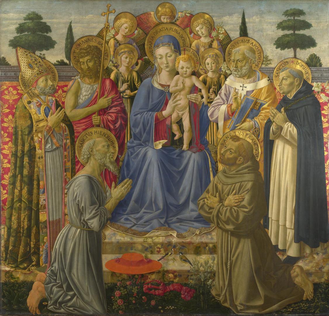 The Virgin and Child Enthroned among Angels and Saints by Benozzo Gozzoli
