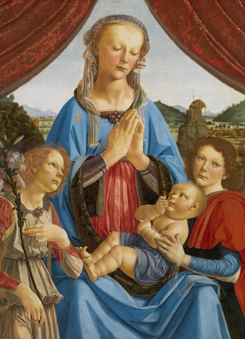 The Virgin and Child with Two Angels by Andrea del Verrocchio, assisted by Lorenzo di Credi