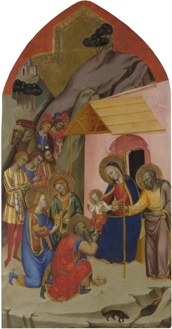 The Adoration of the Kings: Upper Tier Panel by Jacopo di Cione and workshop