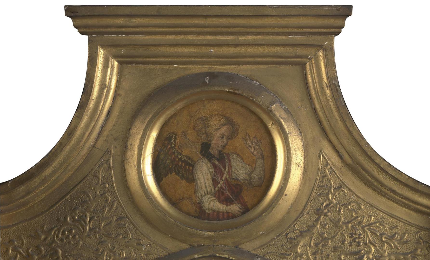 Gabriel: Frame Roundel (Left) by Probably by Jacopo di Antonio (Master of Pratovecchio?)