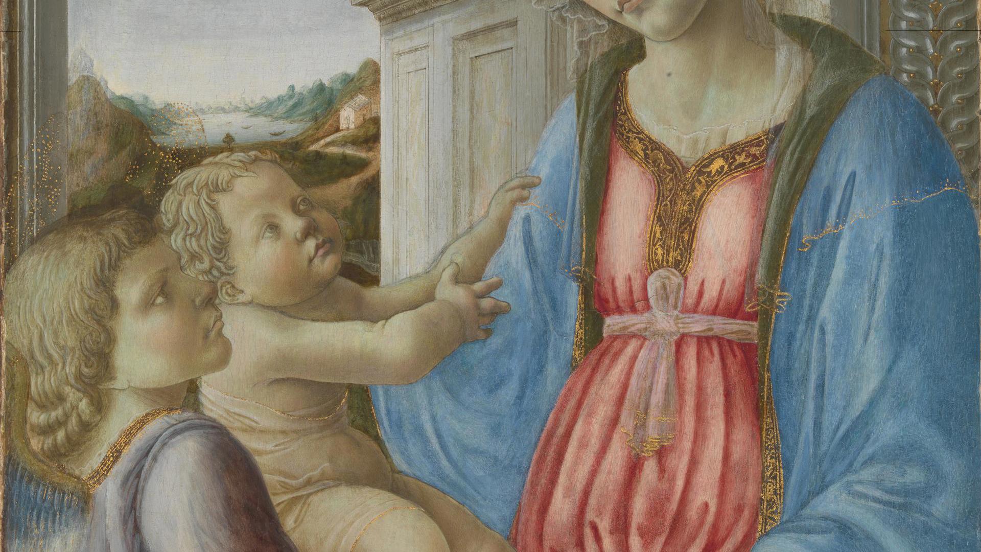 The Virgin and Child with an Angel by Imitator of Fra Filippo Lippi